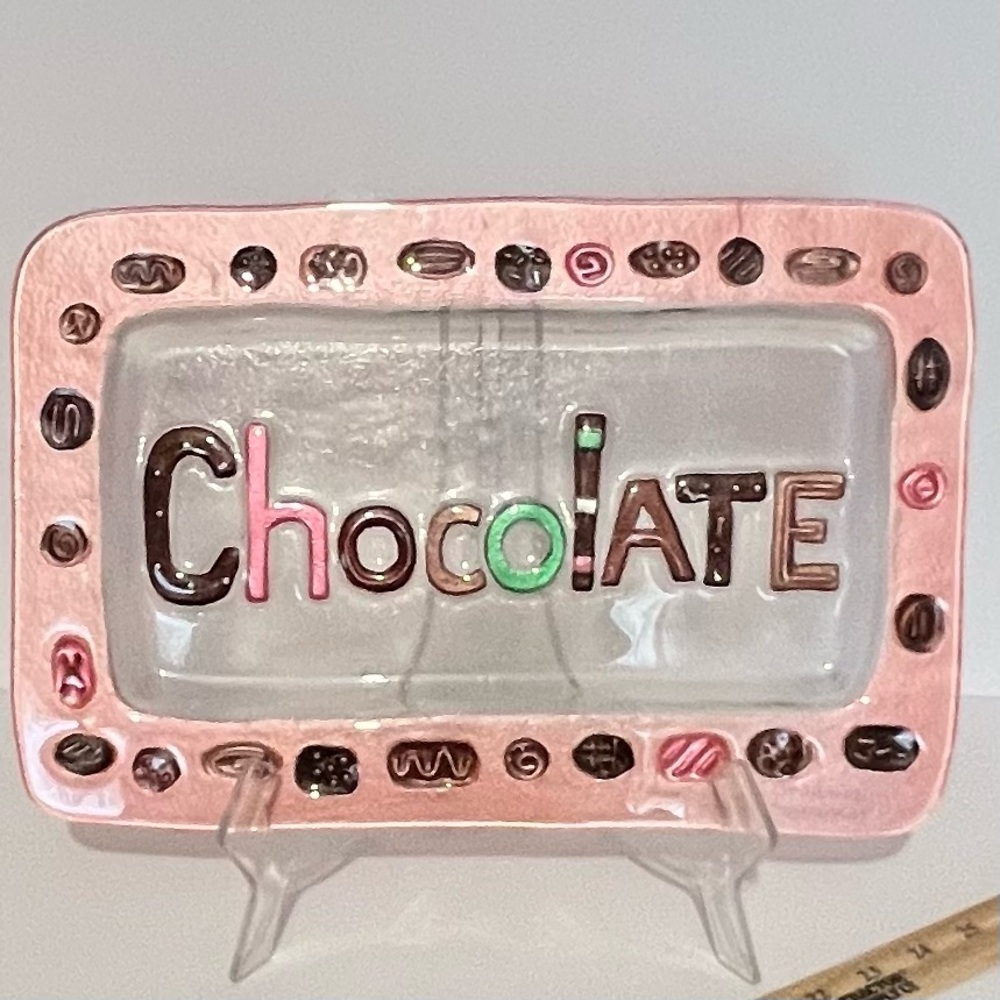 Silvestri Chocolate Art Glass Cookie Plate